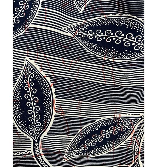 Anthropologie Hei Hei Lourinha Leaf Print Elastic Waist Jogger S Navy and White - Picture 4 of 16